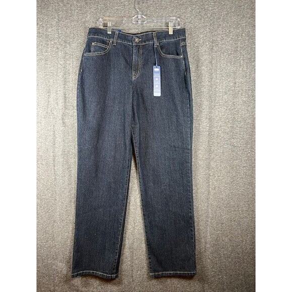 Bandolino Denim - Bandolino Mandie High Rise Dark Wash Size 12 Straight Leg Classic Fit Jeans NEW